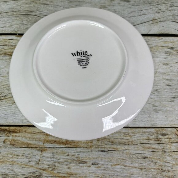 Gibson LEXINGTON White Elements  Embossed Rim Round Ceramic Bread Plates Set 4 - Picture 7 of 16